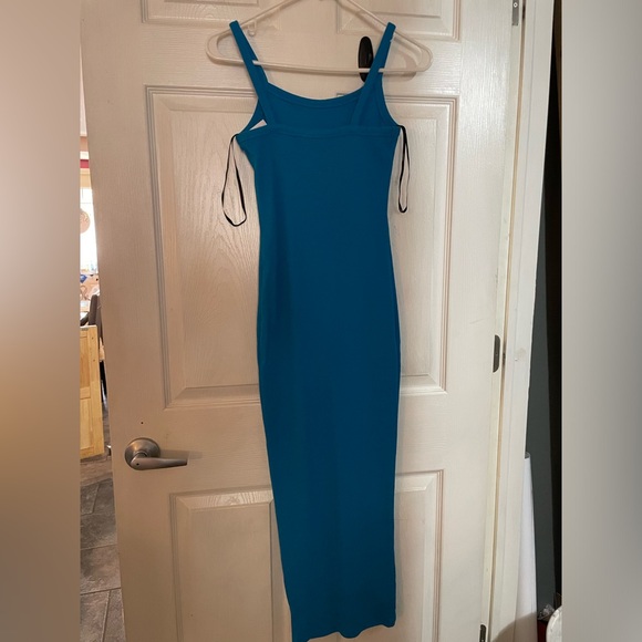 NWT Blue Rib Knit Maxi Dress - Picture 2 of 3